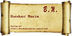 Bundusz Maxim névjegykártya